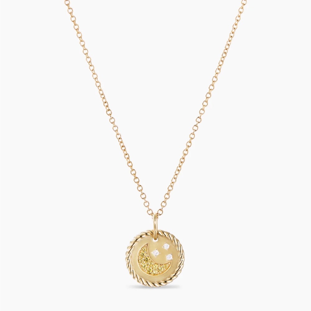 David Yurman Gold-Tone Moon & Star Pendant Necklace